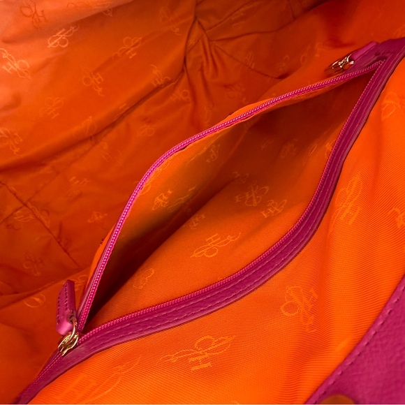 Cole Haan Leather pinkish/purplish Tote. (Missing cross body strap) - Picture 8 of 9